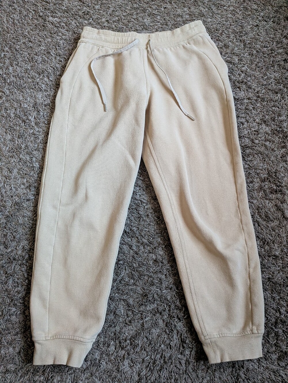 Lululemon Trench Tan Scuba Athletic Sweat 26" Jogger Pants Women's Sz 10